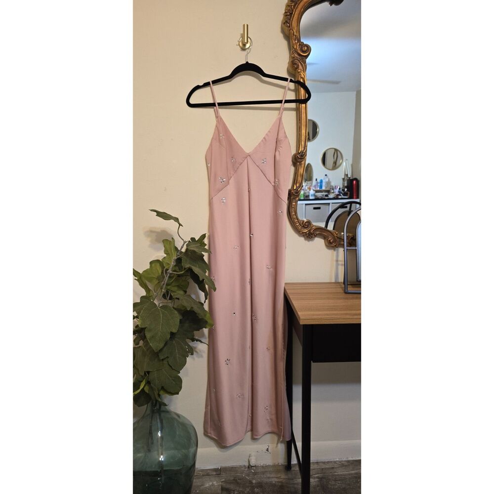 MIDI Slip Dress - A New Day Dusty Pink Embellished